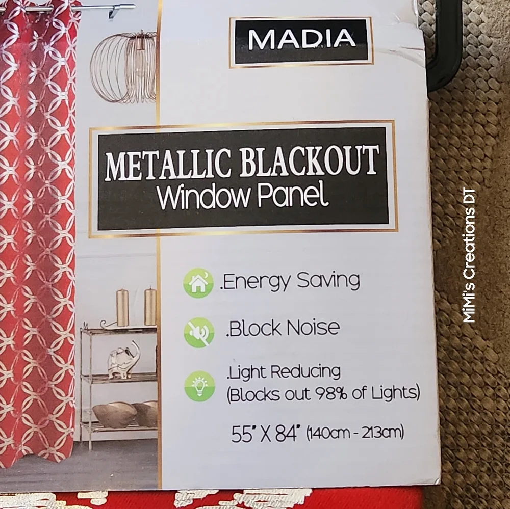 Madia- Matalic Blackout Window Panel Red & Silver 55
